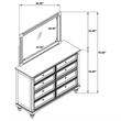 Pemberly Row 8-drawer Oak Veneer Dresser and Mirror Set in Dark Oak