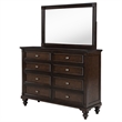Pemberly Row 8-drawer Oak Veneer Dresser and Mirror Set in Dark Oak
