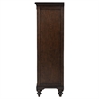 Pemberly Row 6-drawer 4-Tier Tempered Glass Door Chest in Dark Oak