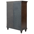 Pemberly Row 6-drawer 4-Tier Tempered Glass Door Chest in Dark Oak