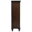 Pemberly Row 6-drawer 4-Tier Tempered Glass Door Chest in Dark Oak