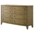 Pemberly Row 8-drawer Solid Pine Dresser Cabinet in Natural Pine
