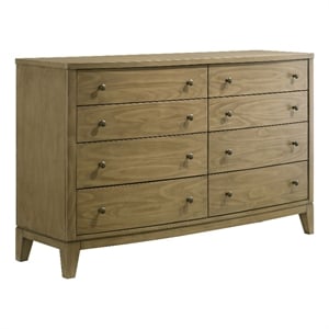 Pemberly Row 8-drawer Solid Pine Dresser Cabinet in Natural Pine