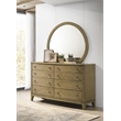 Pemberly Row 8-drawer Dresser and Round Mirror Set in Natural Pine