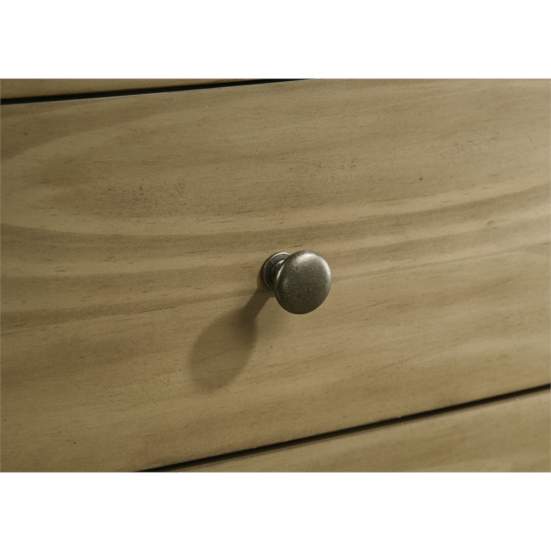 Pemberly Row 8-drawer Dresser and Round Mirror Set in Natural Pine