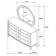 Pemberly Row 8-drawer Dresser and Round Mirror Set in Natural Pine