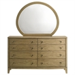 Pemberly Row 8-drawer Dresser and Round Mirror Set in Natural Pine