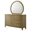 Pemberly Row 8-drawer Dresser and Round Mirror Set in Natural Pine