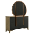 Pemberly Row 8-drawer Dresser and Round Mirror Set in Natural Pine