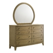 Pemberly Row 8-drawer Dresser and Round Mirror Set in Natural Pine