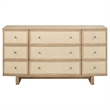 Pemberly Row 9-drawer Oak Veneer Dresser Cabinet in Beige Oak