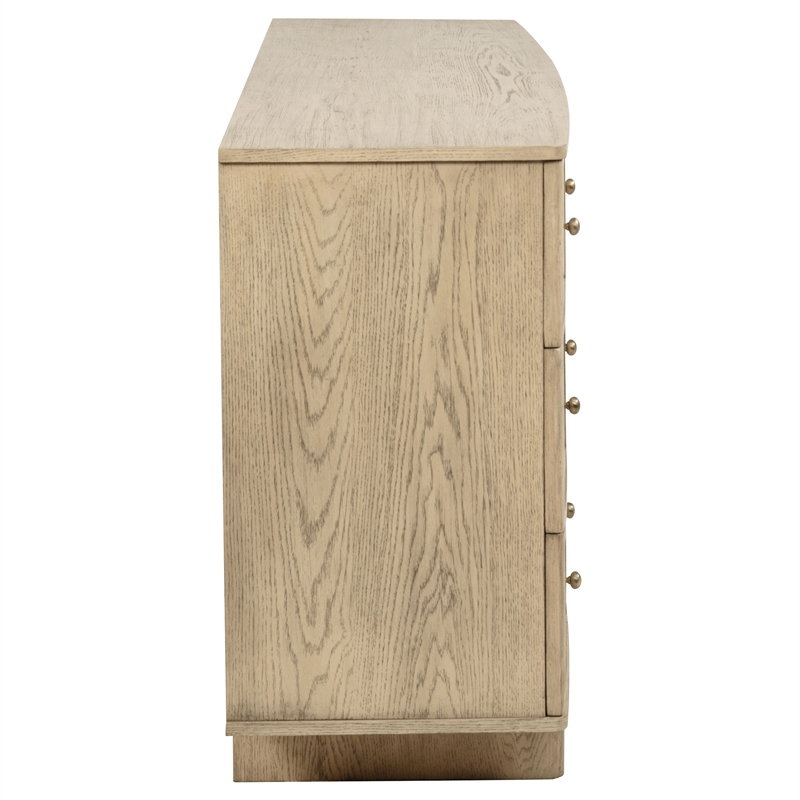 Pemberly Row 9-drawer Oak Veneer Dresser Cabinet in Beige Oak