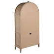 Pemberly Row 4-Door Cane Dining Vitrine Display Cabinet in Beige Oak