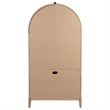 Pemberly Row 4-Door Cane Dining Vitrine Display Cabinet in Beige Oak