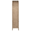 Pemberly Row 4-Door Cane Dining Vitrine Display Cabinet in Beige Oak