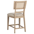 Pemberly Row Rattan Cane Counter Side Chair Set of 2 in Beige Oak
