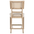 Pemberly Row Rattan Cane Counter Side Chair Set of 2 in Beige Oak