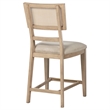 Pemberly Row Rattan Cane Counter Side Chair Set of 2 in Beige Oak