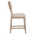 Pemberly Row Rattan Cane Counter Side Chair Set of 2 in Beige Oak