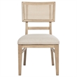 Pemberly Row Rattan Cane Wood Dining Side Chair Set of 2 in Beige Oak