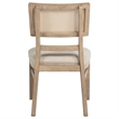 Pemberly Row Rattan Cane Wood Dining Side Chair Set of 2 in Beige Oak