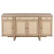 Pemberly Row 4-Door Cane Sideboard Buffet Cabinet in Beige Oak