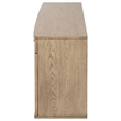 Pemberly Row 4-Door Cane Sideboard Buffet Cabinet in Beige Oak