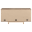 Pemberly Row 4-Door Cane Sideboard Buffet Cabinet in Beige Oak