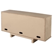 Pemberly Row 4-Door Cane Sideboard Buffet Cabinet in Beige Oak