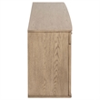 Pemberly Row 4-Door Cane Sideboard Buffet Cabinet in Beige Oak