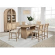 Pemberly Row Cane Counter Height Storage Dining Table in Beige Oak