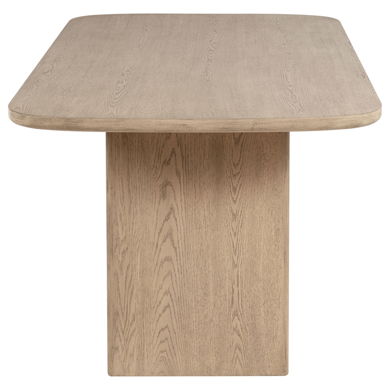 Pemberly Row Cane Counter Height Storage Dining Table in Beige Oak