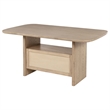 Pemberly Row Cane Counter Height Storage Dining Table in Beige Oak