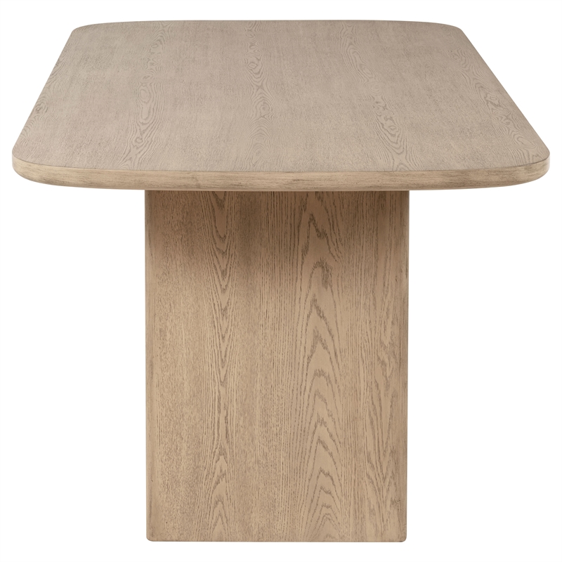 Pemberly Row Cane Counter Height Storage Dining Table in Beige Oak