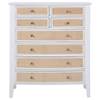 Pemberly Row 8-Drawer Wood and Rattan Chest of Drawers in White