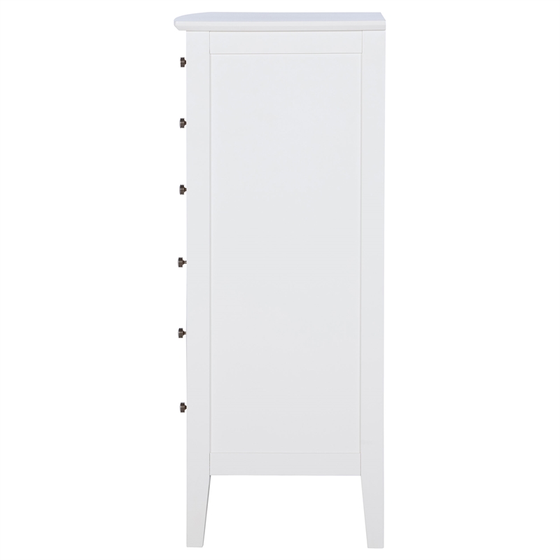 Pemberly Row 8-Drawer Wood and Rattan Chest of Drawers in White