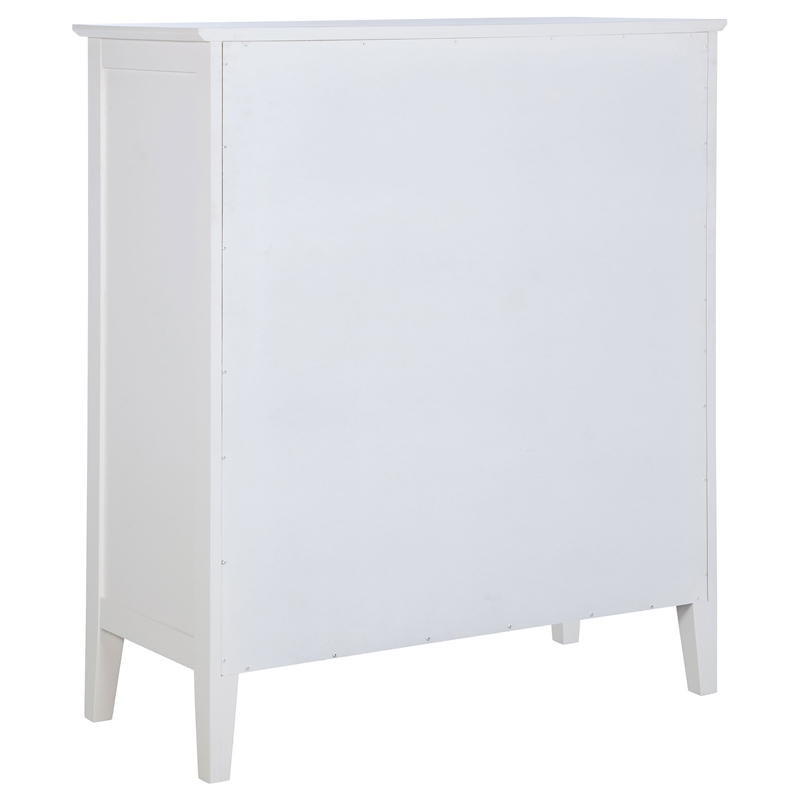 Pemberly Row 8-Drawer Wood and Rattan Chest of Drawers in White