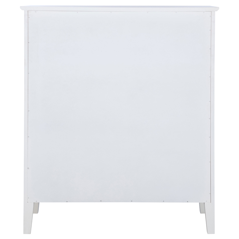 Pemberly Row 8-Drawer Wood and Rattan Chest of Drawers in White