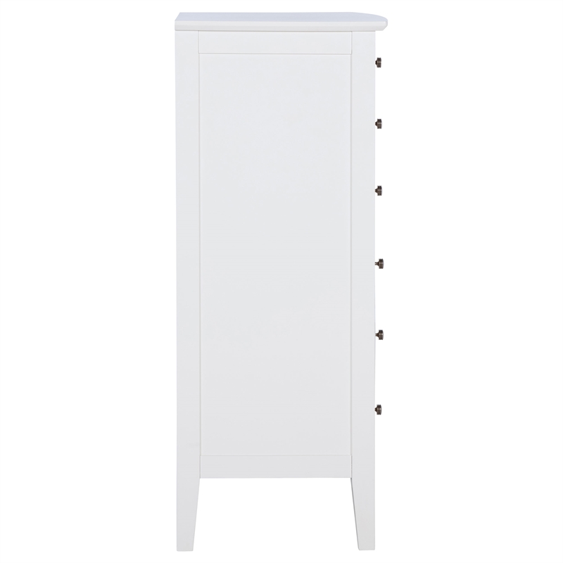 Pemberly Row 8-Drawer Wood and Rattan Chest of Drawers in White