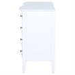 Pemberly Row 10-Drawer Wood and Rattan Dresser Cabinet in White