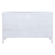 Pemberly Row 10-Drawer Wood and Rattan Dresser Cabinet in White
