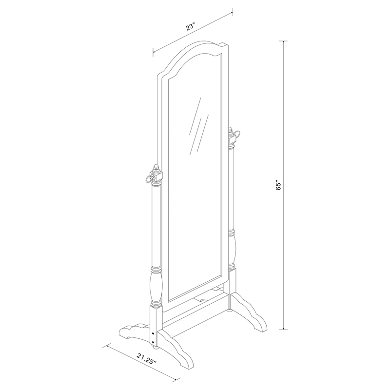 Pemberly Row Wood Adjustable Full Length Cheval Mirror in Merlot