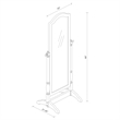Pemberly Row Wood Adjustable Full Length Cheval Mirror in Merlot