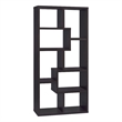 Pemberly Row 71-inch 6-shelf Geometric Wood Bookshelf in Cappuccino