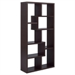 Pemberly Row 71-inch 6-shelf Geometric Wood Bookshelf in Cappuccino