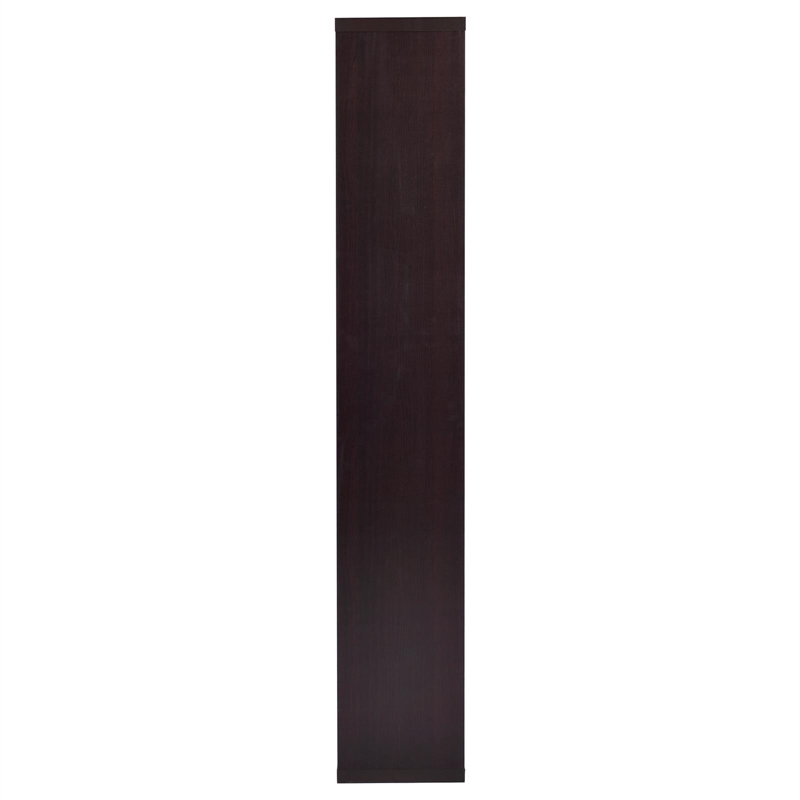 Pemberly Row 71-inch 6-shelf Geometric Wood Bookshelf in Cappuccino