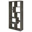 Pemberly Row 71-inch 6-shelf Geometric Wood Bookshelf in Weathered Gray
