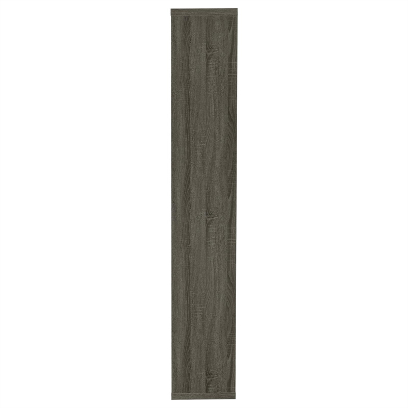 Pemberly Row 71-inch 6-shelf Geometric Wood Bookshelf in Weathered Gray