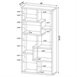 Pemberly Row 71-inch 6-shelf Geometric Wood Bookshelf in Weathered Gray