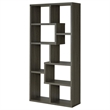 Pemberly Row 71-inch 6-shelf Geometric Wood Bookshelf in Weathered Gray